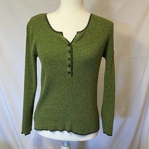 Reference Point marled knit sweater, green heather
